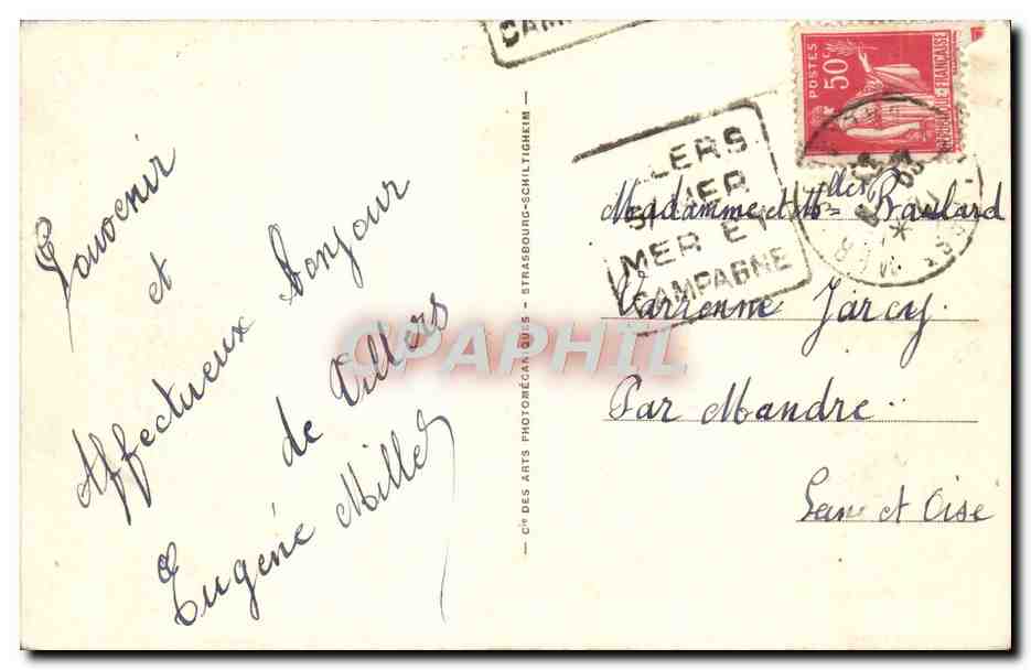 Villers-sur-Mer — La Digue en tiempo tormentoso — Cie des Arts Photomécaniques — Reverso