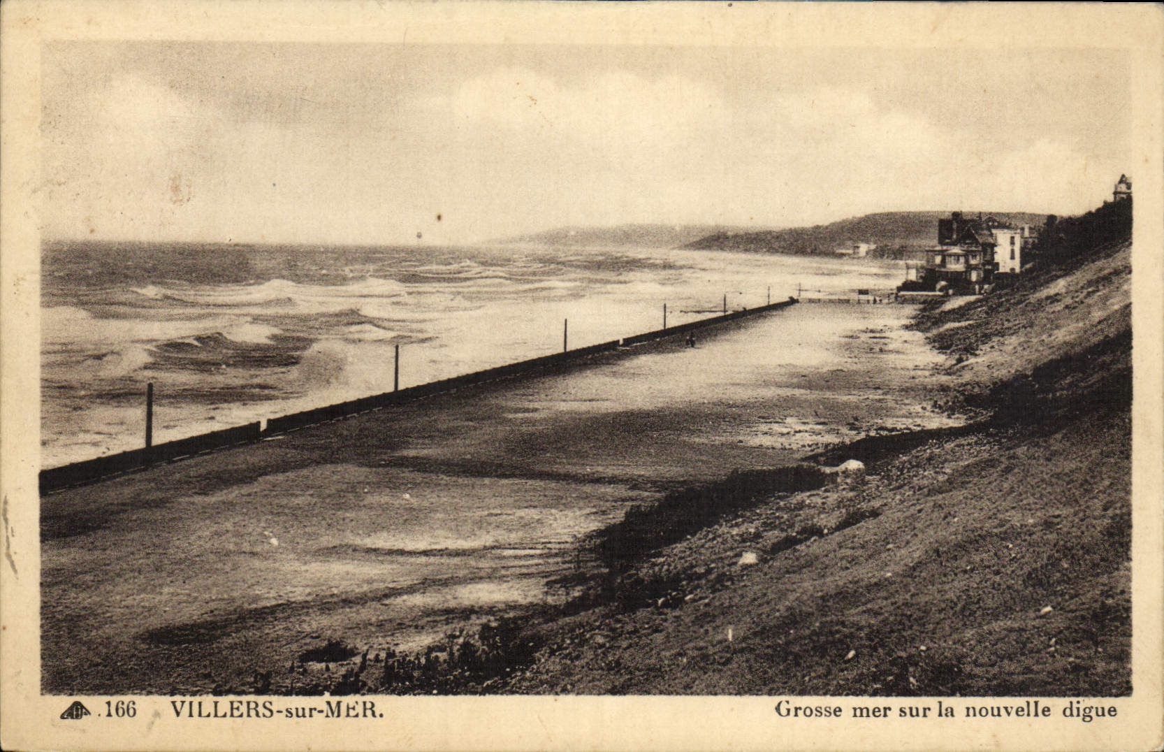 Villers-sur-Mer — Gran mar en la nueva dique — Editor: J. Parcuel