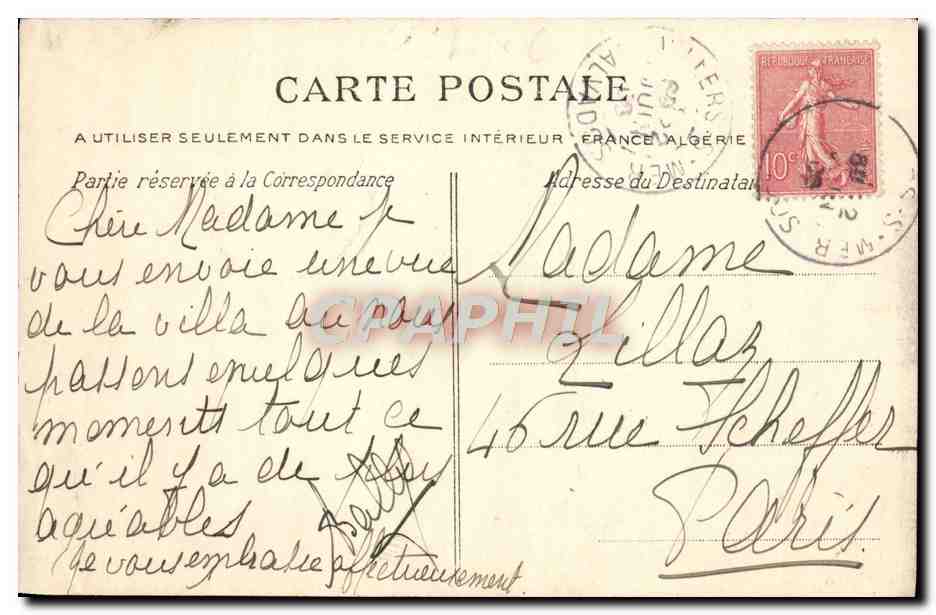 Villers-sur-Mer — Villen der Küste — Antike Ansichtskarte-Nr. 36 — Rückseite