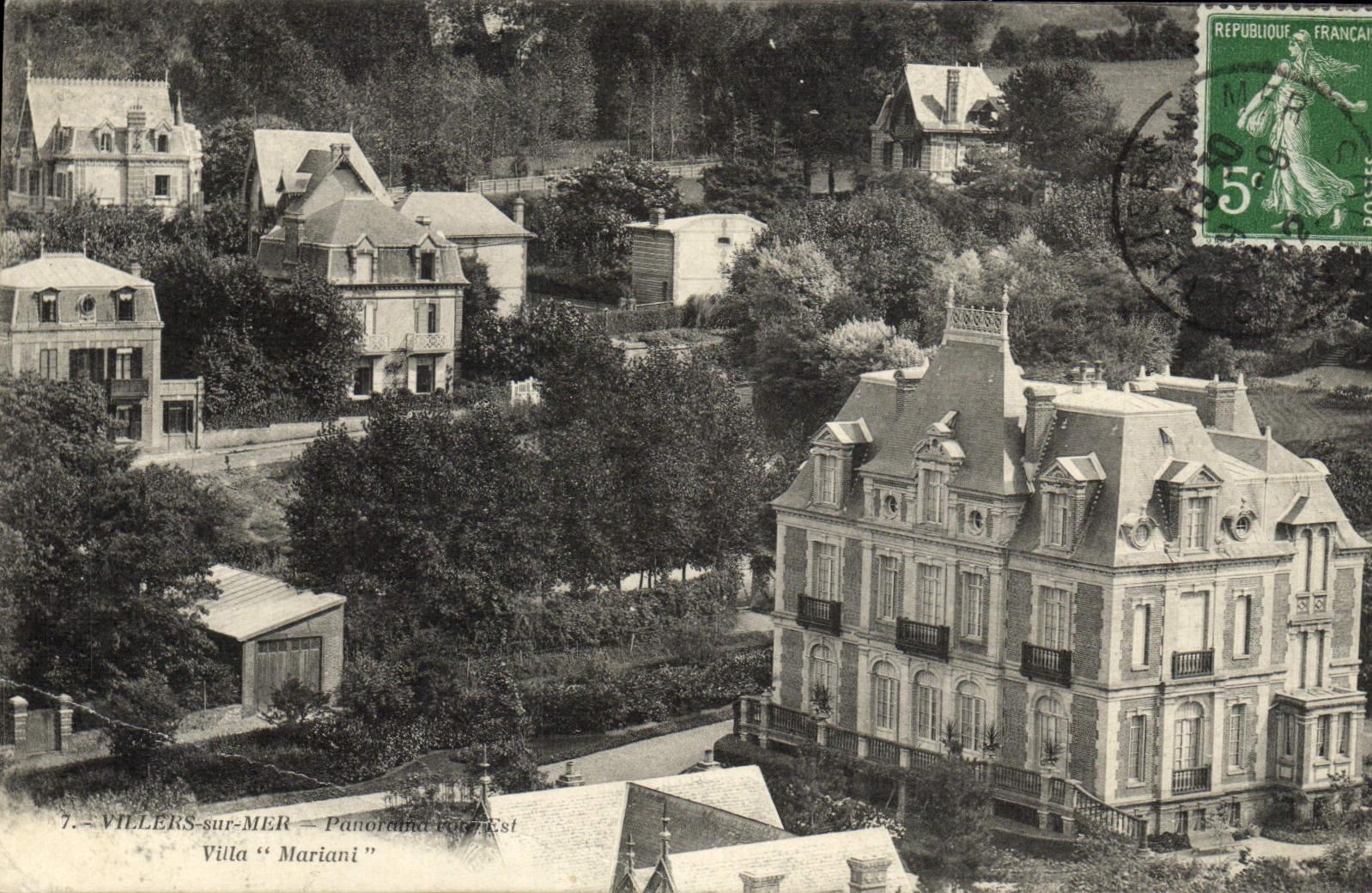 Tarjeta postal antigua Villa Mariani en Villers-sur-Mer