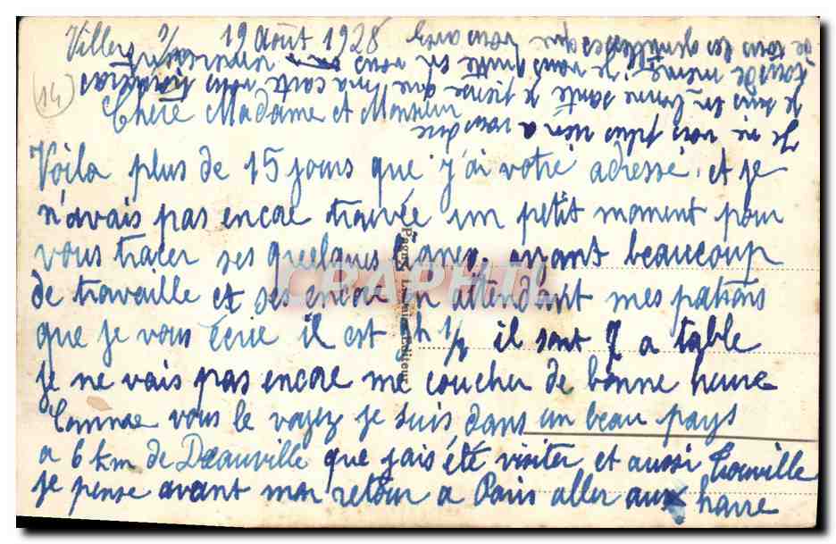 CPA Villers Sur Mer Panorama Vers Deauville — Verso
