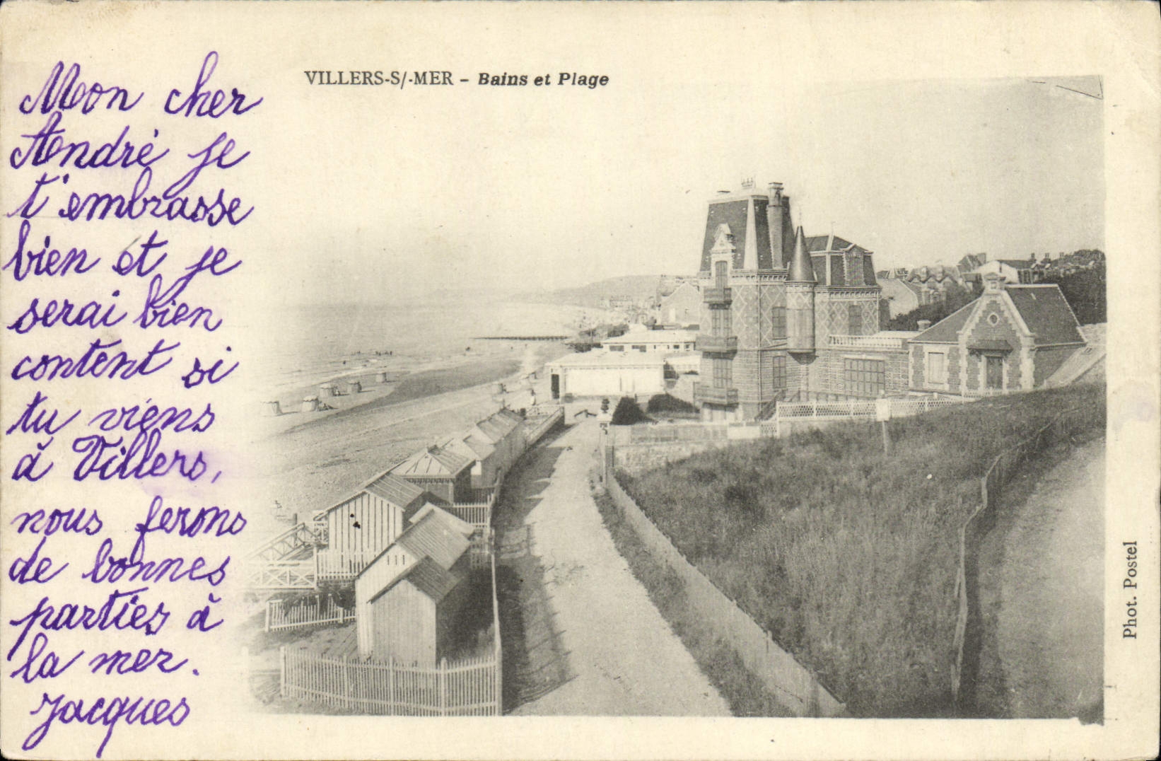 Antike Ansichtskarte Villers Sur Mer Bains et Plage