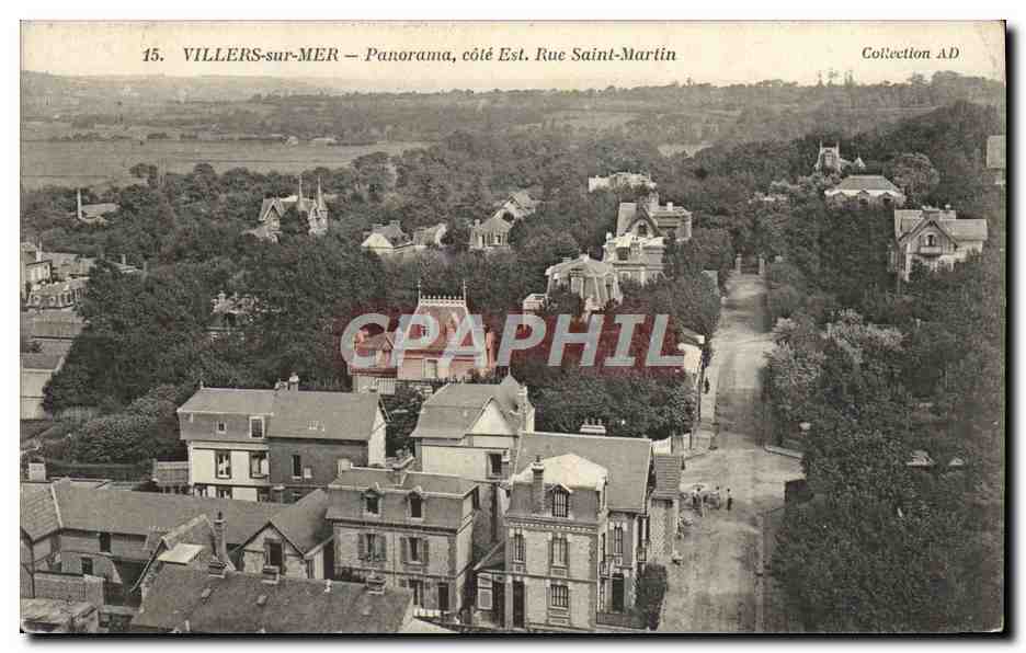 CPA Villers Sur Mer Panorama Cote Est Rue Saint Martin