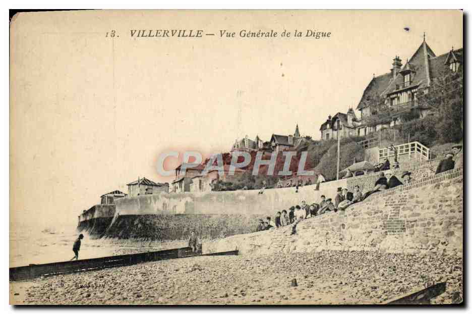 Villerville — Vue Générale de la Digue — Imprimé Illustré