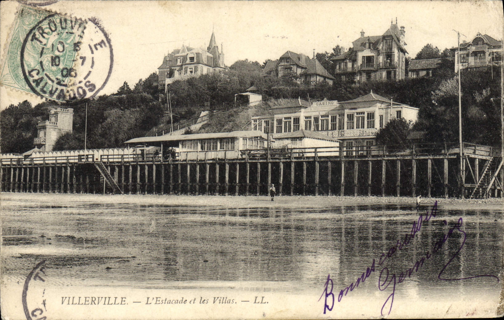 CPA Villerville L'Estacade et les Villas Casino