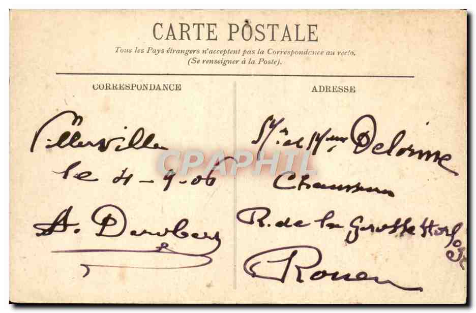 CPA Villerville L'Estacade et les Villas Casino — Verso