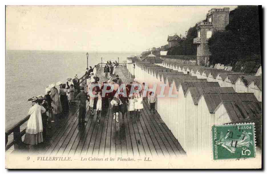CPA Villerville Les Cabines et les Planches