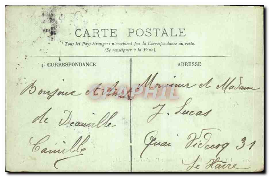 CPA Villerville Le calvaire et vue d'ensemble Enfants — Rückseite