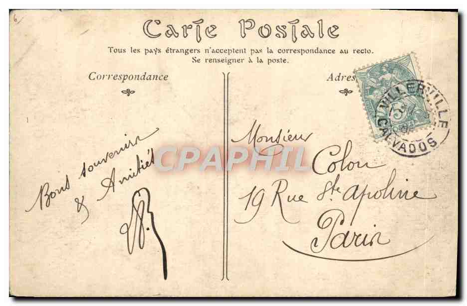 CPA Villerville La Plage — Verso