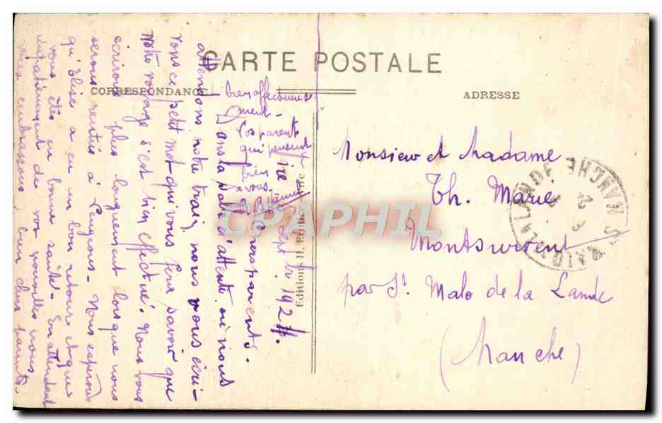 Vire — La Partie Supérieure du Vieux Beffroi (XIIIe s.) — Henri Ermice — Verso