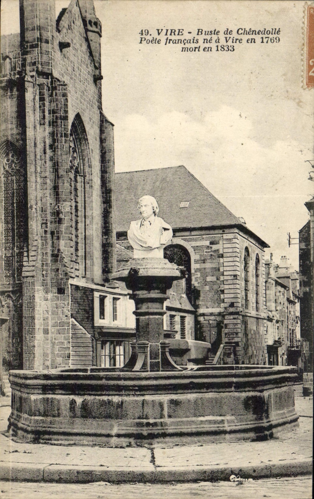 CPA Vire Buste de Chenedolle Poete Francais ne a Vire
