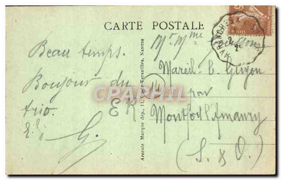 CPA Vire Buste de Chenedolle Poete Francais ne a Vire — Rückseite