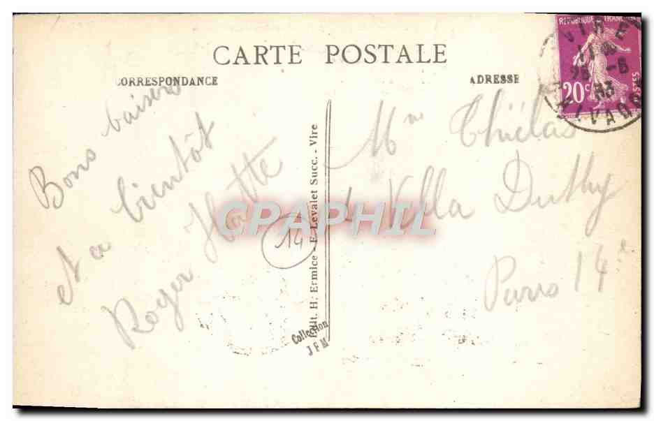 CPA Vire Vue Generale Prise des Monts Besnard — Rückseite
