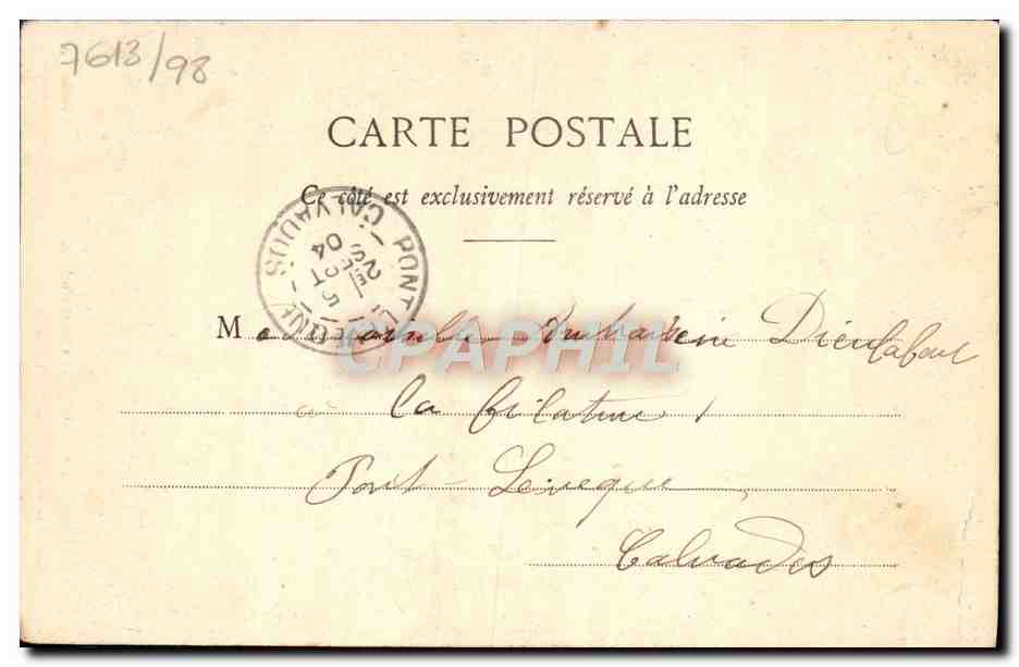 CPA Vire La Porte Horloge — Rückseite