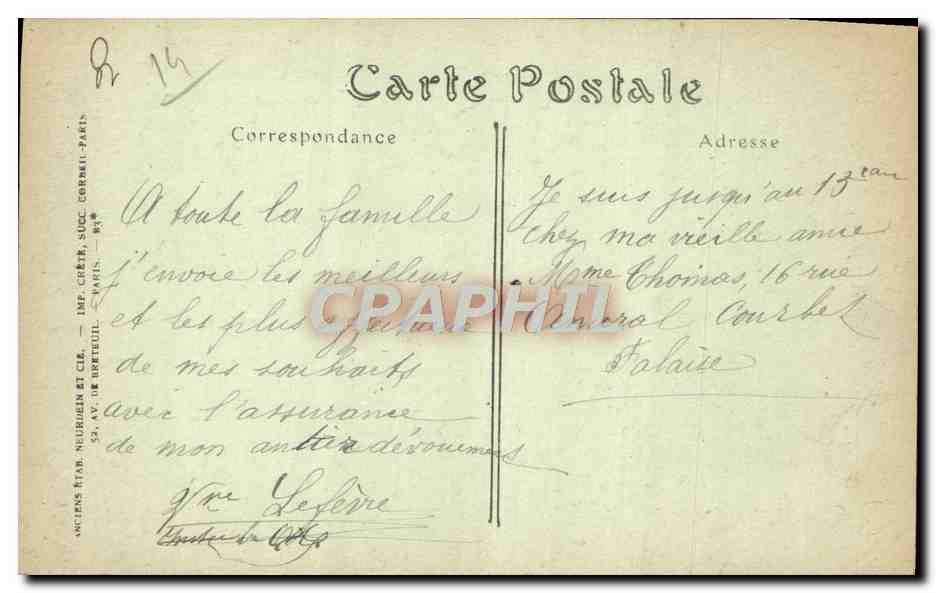 CPA Falaise Eglise Saint Gervais L'Abside — Verso