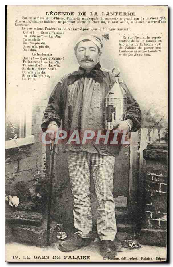 CPA Falaise Legende De La Lanterne Folklore Costume