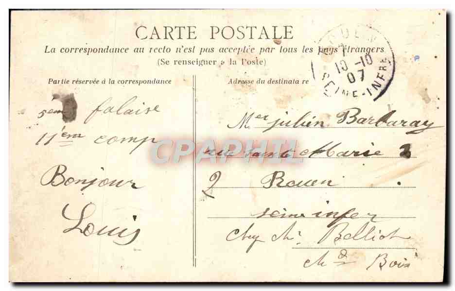 Le Gars de Falaise — La leggenda della Lanterna — G. Jeanne, editore-fotografo, Falaise, n°19 — Verso