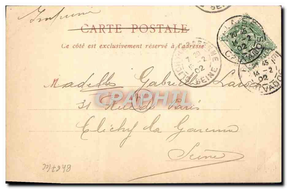 CPA Falaise Le Chateau Vue Prise des Barcagnes — Verso