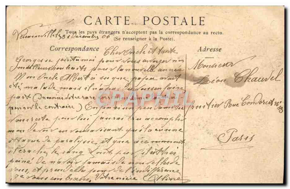 CPA Falaise Chateau de Versainville — Verso