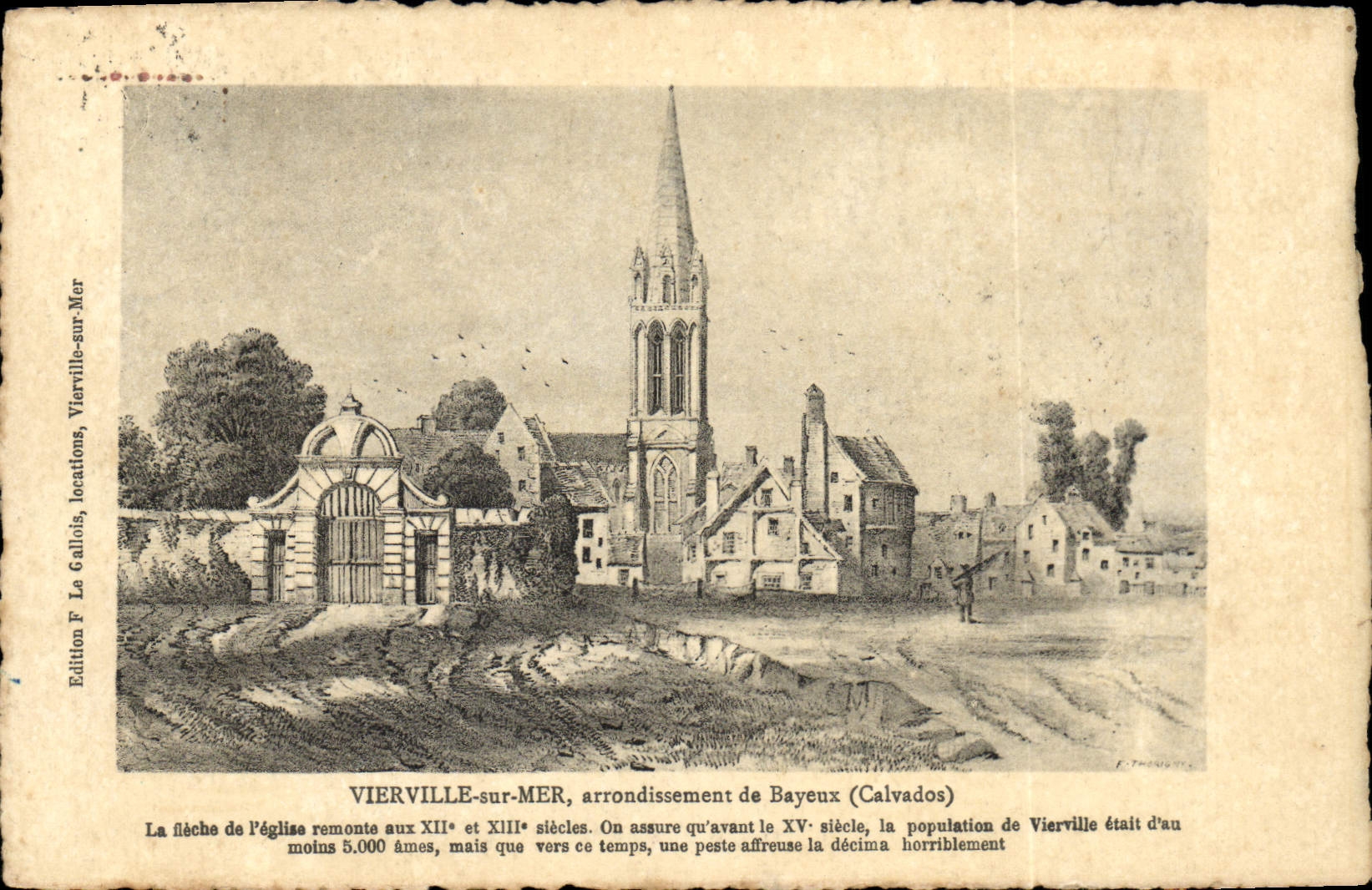 Vierville-sur-Mer — église et village — Édition F. Le Gallois, Vierville-sur-Mer