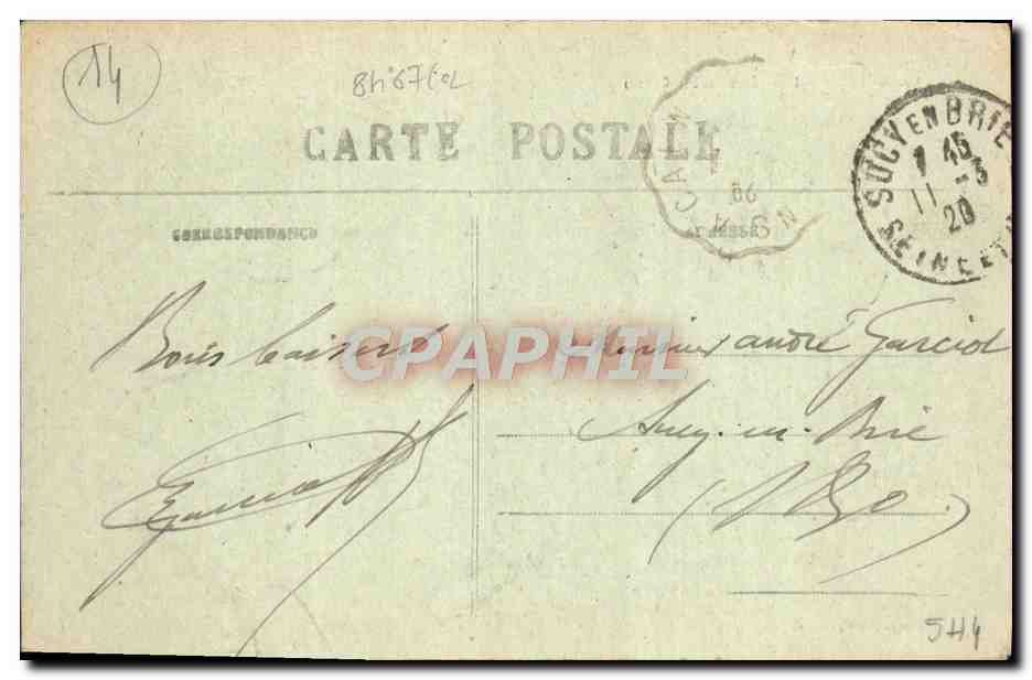 Falaise — El Castillo (Lado Oeste) — Editor desconocido, n° 57 — Reverso