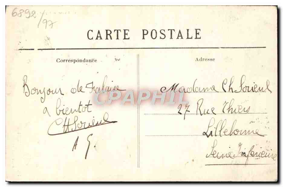 CPA Falaise La Grosse Tour Talbot — Rückseite