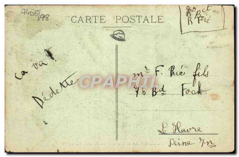 CPA Falaise Le Chateau et la Breche Henri IV Train — Verso