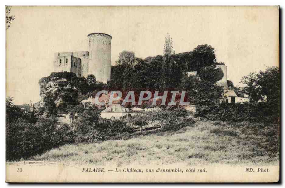 CPA Falaise Le Chateau Vue d'Ensemble Cote