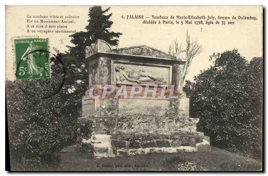 Falaise — Tombeau de Marie-Elisabeth Joly, femme de Dulembey — C. Jeonne, phot.-édit., Falaise