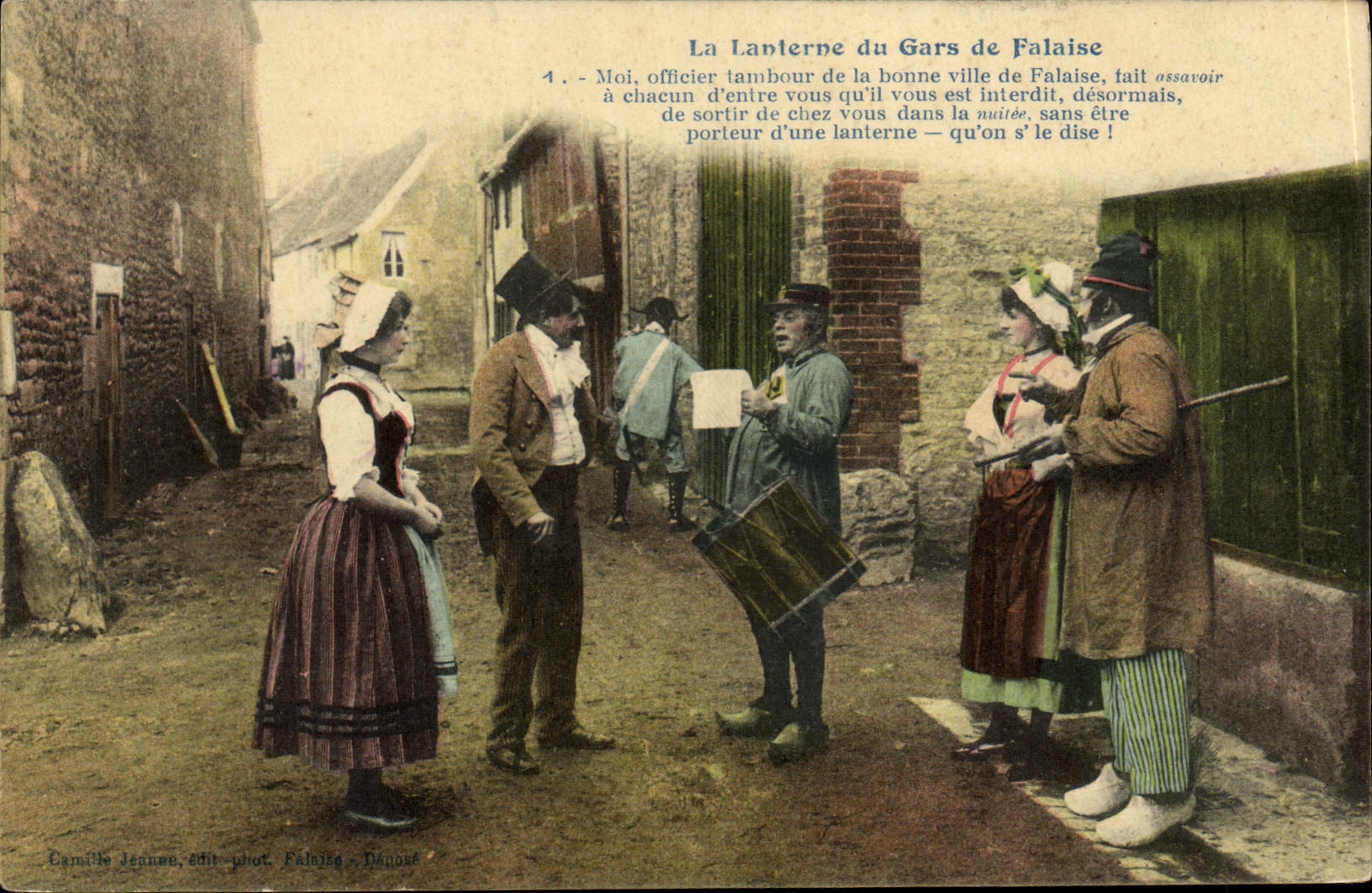 La Lanterne du Gars de Falaise — scène humoristique — Camille Jégoune, édit. phot. Falaise, Dénoué