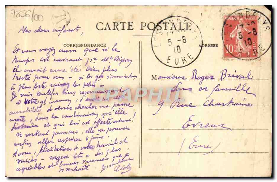Die Laterne des Mannes aus Falaise — Dorfszene mit Dialog — Verlag C. Gaille, Paris — Rückseite