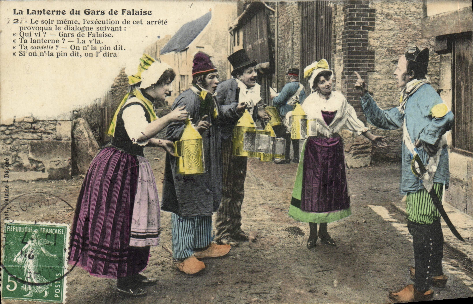 La Lanterne du Gars de Falaise — escena folclórica — editor: Doppet