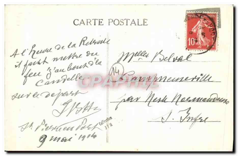 CPA Falaise La lanterne du gars de Falaise Folklore Costume — Rückseite