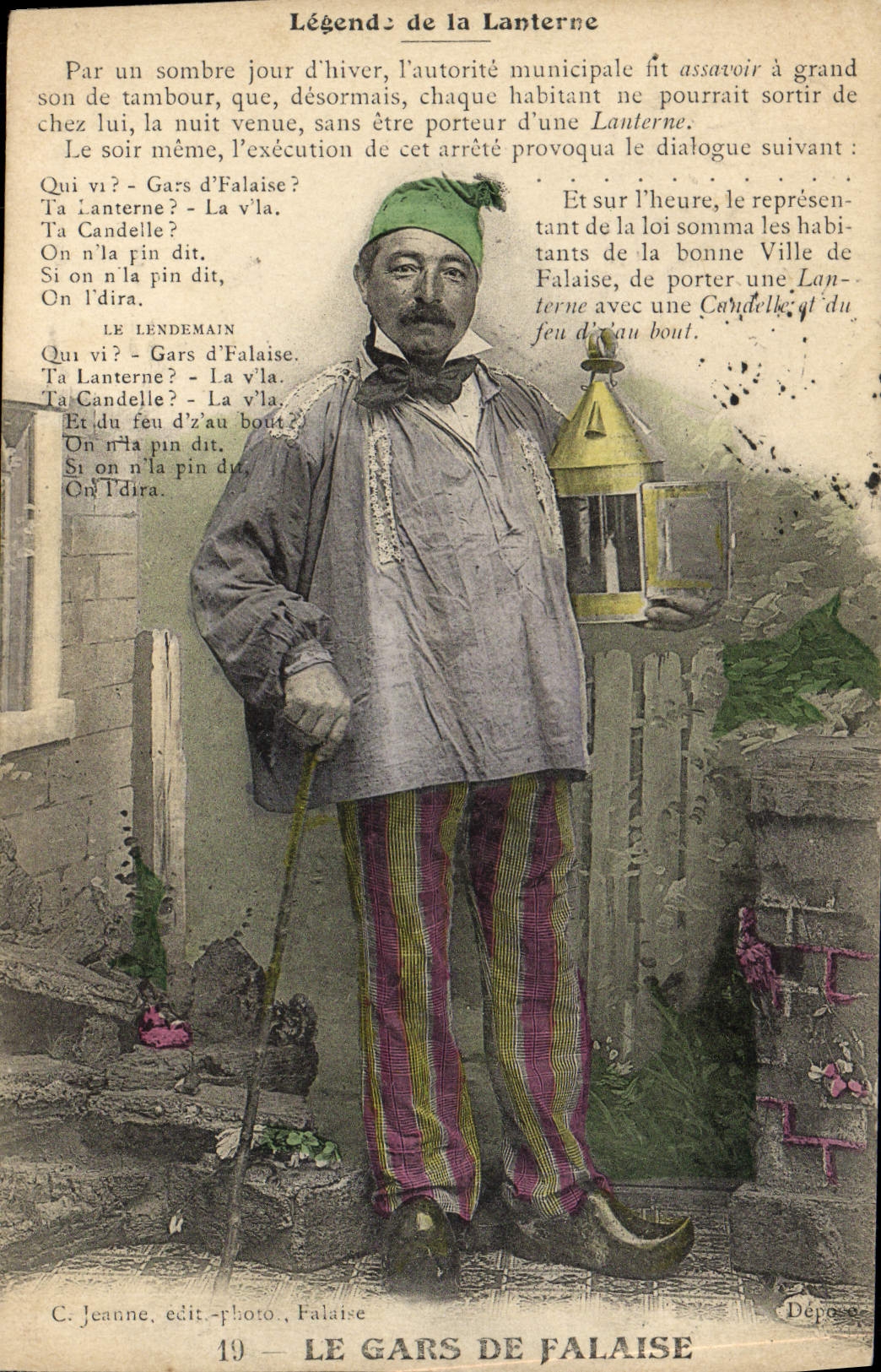 El Hombre de Falaise — Leyenda de la Lámpara — C. Jeanne, edit.-foto, Falaise, n°19