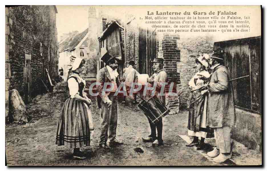 The Lantern of the Man from Falaise — Street Scene with Drummer — Publisher Not Visible