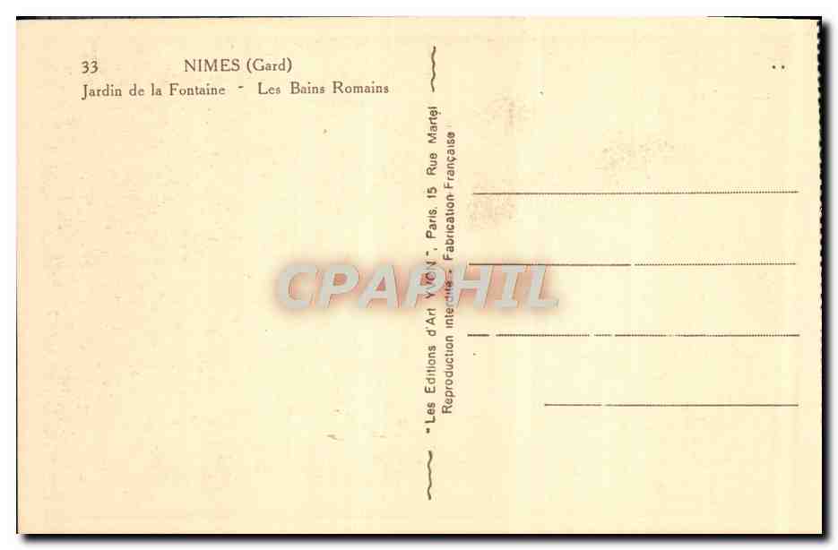 Nîmes (Gard) — Jardin de la Fontaine - Les Bains Romains — Les Éditions d'Art YON — Reverso