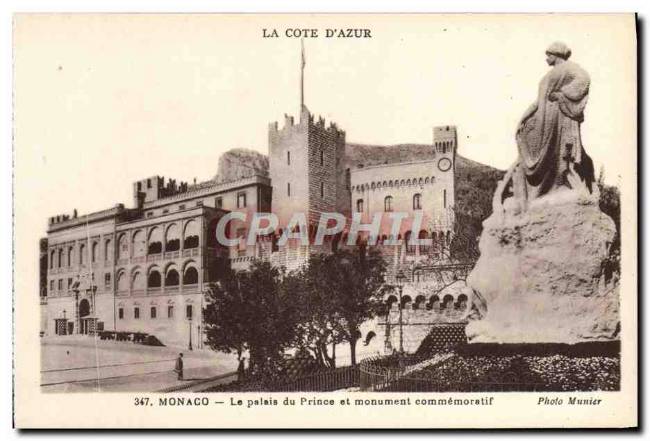 CPA Monaco Le palais du prince et monument commemoratif