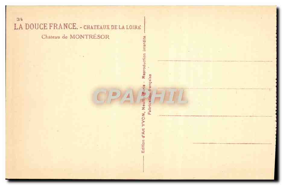CPA Chateaux De La Loire Chateau Montresor — Rückseite