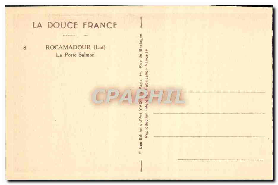 CPA Chateaux De La Loire Chateau Rocamadour La Porte Salmon — Rückseite