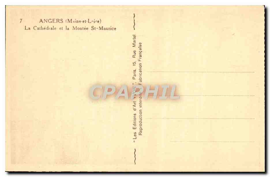 CPA Angers La Cathedrale et la Montee St Maurice — Rückseite
