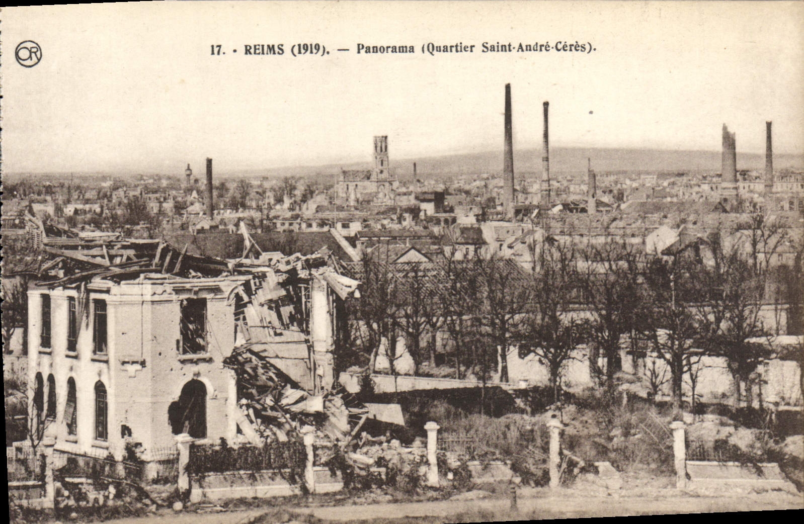 CPA Reims Panorama Quartier Saint Andre Ceres Militaria