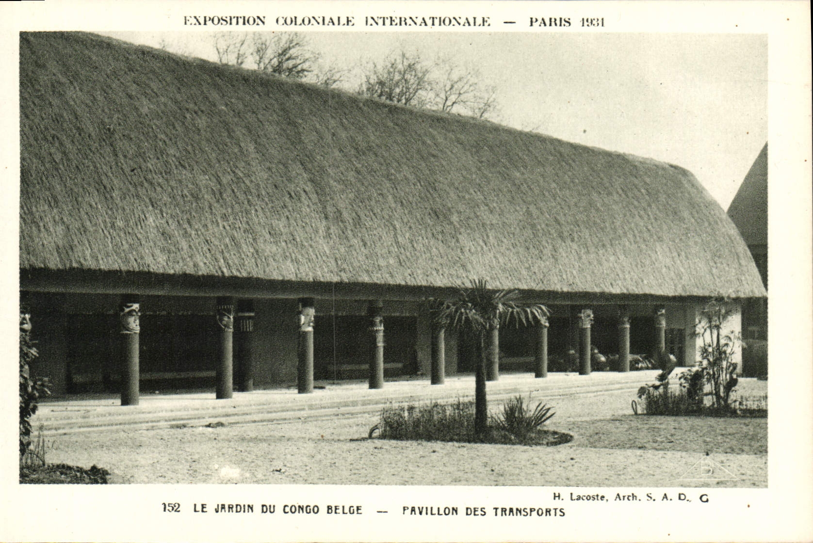 Internationale Koloniale Tentoonstelling — Parijs 1931 — Het Tuin van het Belgisch Congo — Paviljoen voor Vervoer