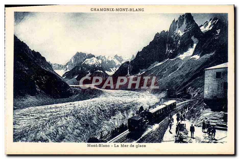 CPA Chamonix Mont Blanc La mer de glace Train