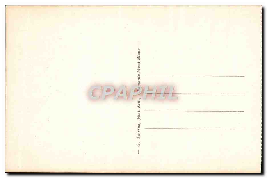 CPA Argentieres Village et glacier — Verso