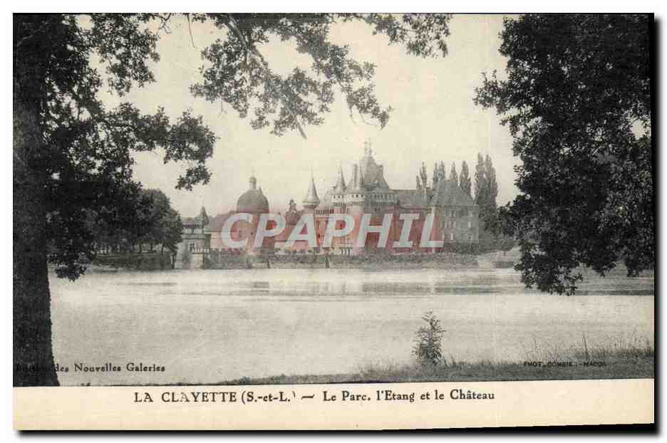 CPA La Clayette Le Parc l'Etang et le Chateau 