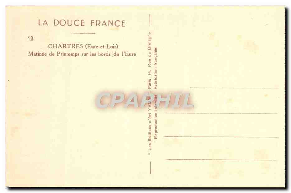 CPA Chartres Matinee de Printemps sur les bords de l'Eure — Rückseite