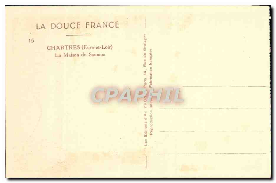 CPA Chartres La Maison du Saumon Cheval — Verso