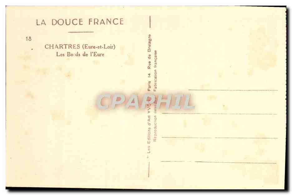 CPA Chartres Les Bords de L'Eure — Verso