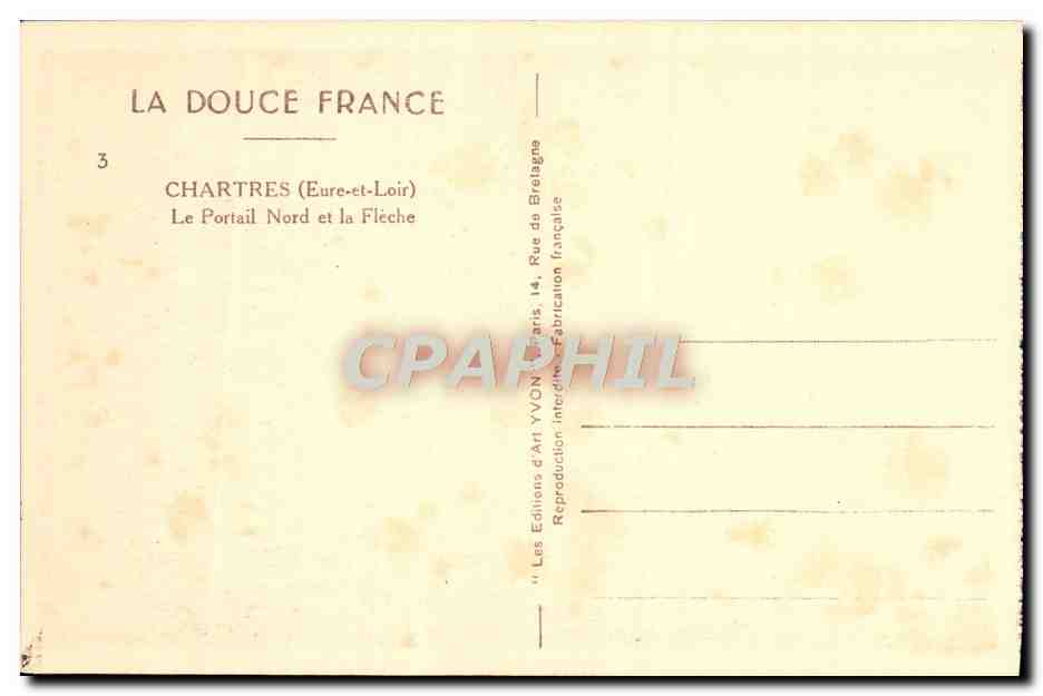 CPA Chartres Le Portail Nord et la Fleche — Verso