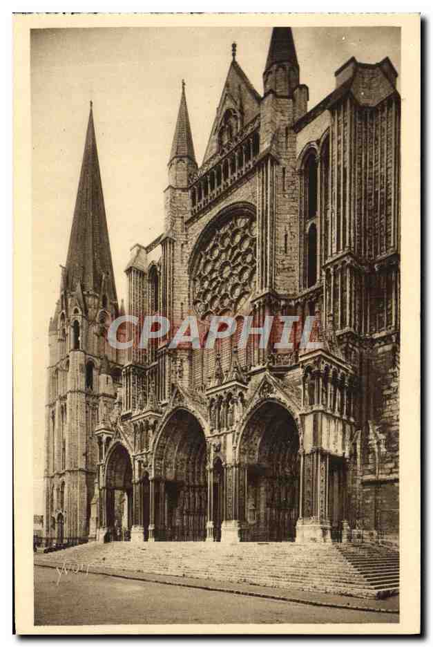 Chartres (Eure-et-Loir) — Le Portail Sud et la Vieille Tour — Les Editions d'Art Yvon, Paris
